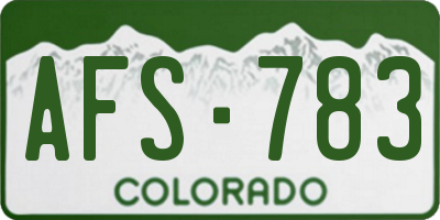 CO license plate AFS783