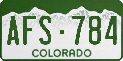 CO license plate AFS784