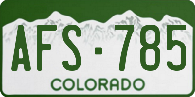 CO license plate AFS785