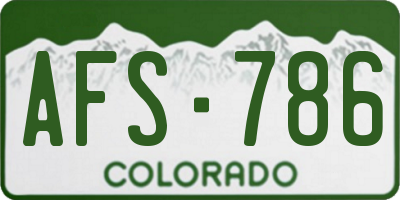 CO license plate AFS786