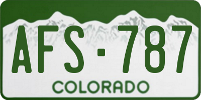 CO license plate AFS787