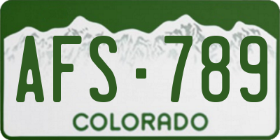CO license plate AFS789