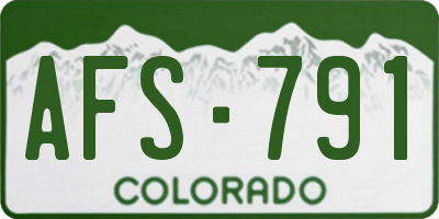 CO license plate AFS791