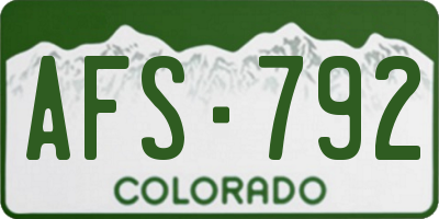 CO license plate AFS792