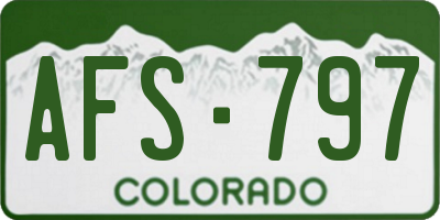 CO license plate AFS797