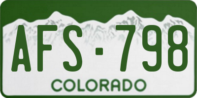 CO license plate AFS798