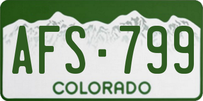 CO license plate AFS799