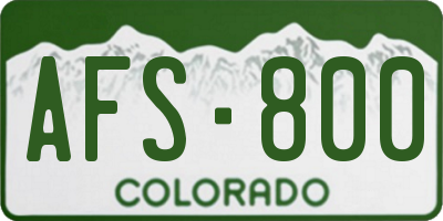 CO license plate AFS800