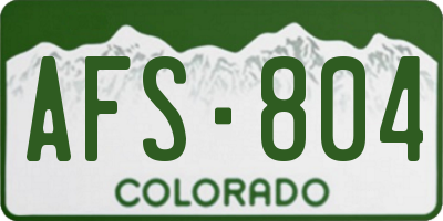 CO license plate AFS804
