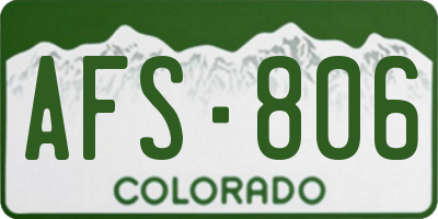 CO license plate AFS806