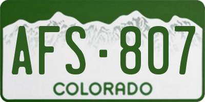 CO license plate AFS807
