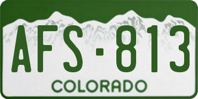 CO license plate AFS813