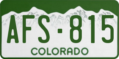 CO license plate AFS815