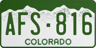 CO license plate AFS816