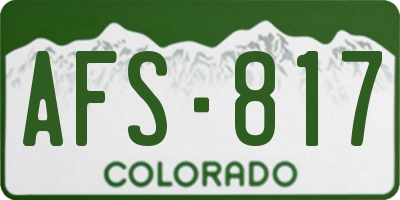 CO license plate AFS817