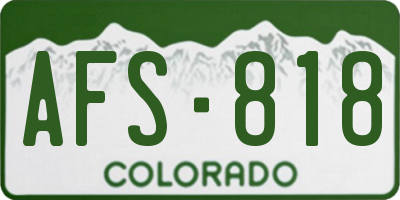 CO license plate AFS818
