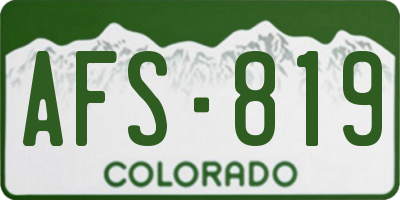 CO license plate AFS819