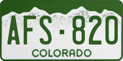 CO license plate AFS820