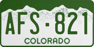 CO license plate AFS821