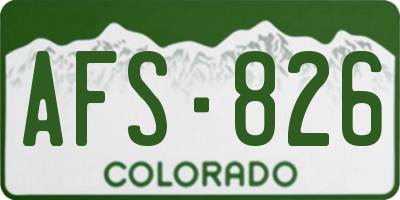CO license plate AFS826
