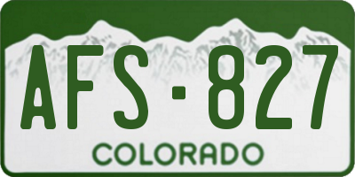 CO license plate AFS827
