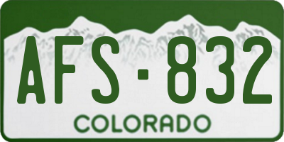 CO license plate AFS832