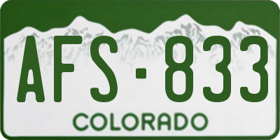 CO license plate AFS833