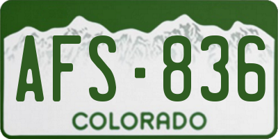 CO license plate AFS836