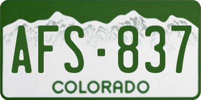 CO license plate AFS837