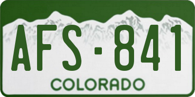 CO license plate AFS841