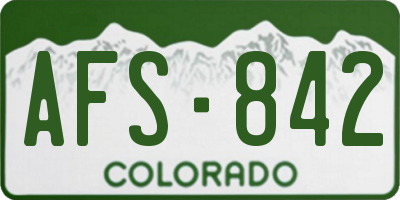 CO license plate AFS842