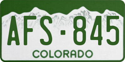 CO license plate AFS845