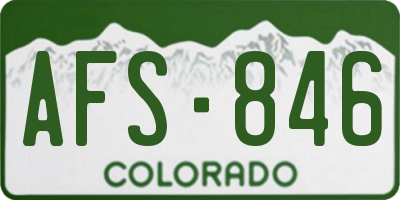 CO license plate AFS846