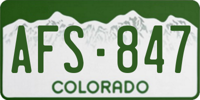 CO license plate AFS847