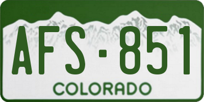 CO license plate AFS851