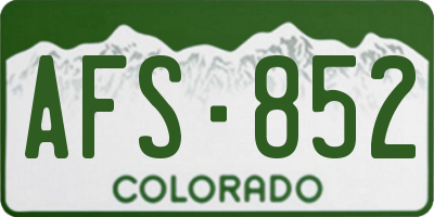 CO license plate AFS852