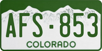 CO license plate AFS853