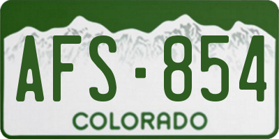 CO license plate AFS854