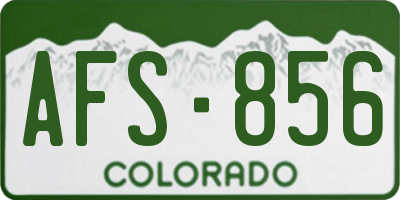 CO license plate AFS856