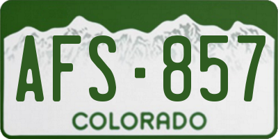 CO license plate AFS857