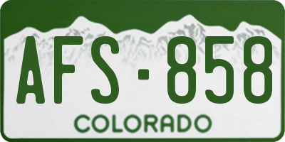 CO license plate AFS858