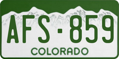 CO license plate AFS859