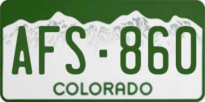 CO license plate AFS860