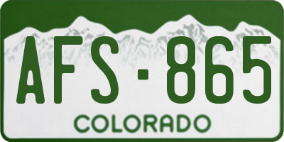 CO license plate AFS865