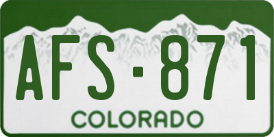 CO license plate AFS871