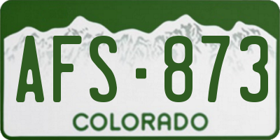 CO license plate AFS873