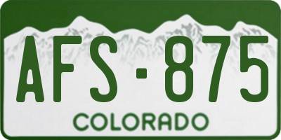 CO license plate AFS875