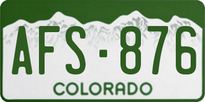 CO license plate AFS876