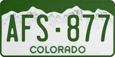 CO license plate AFS877