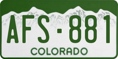 CO license plate AFS881